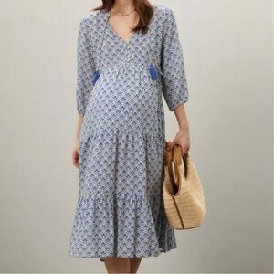 Blue Patterned Women's Mini Dress